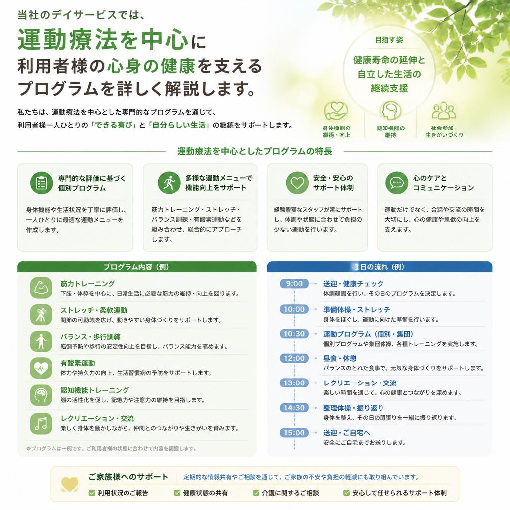 運動療法を中心としたデイサービス