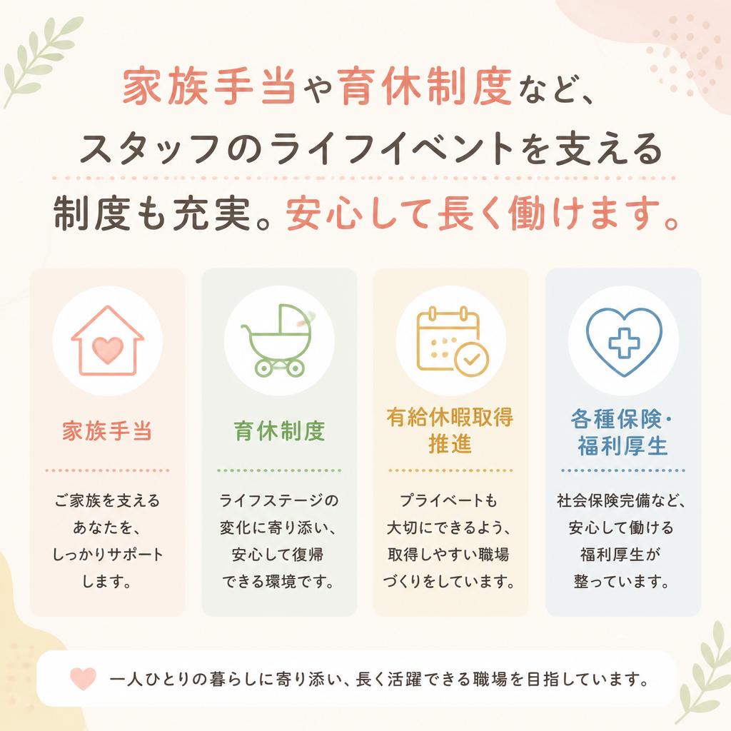制度が整った安心の職場