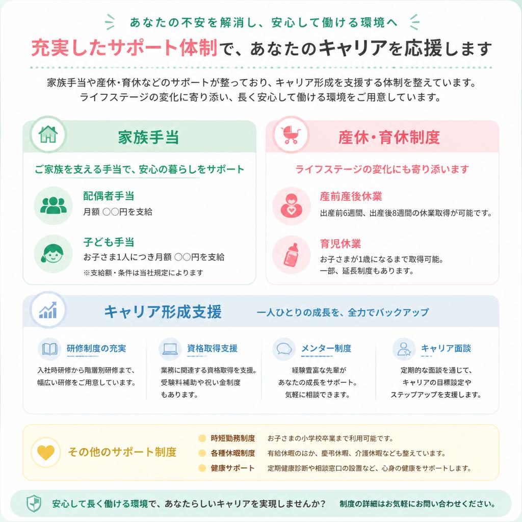 充実したサポート制度で安心の転職