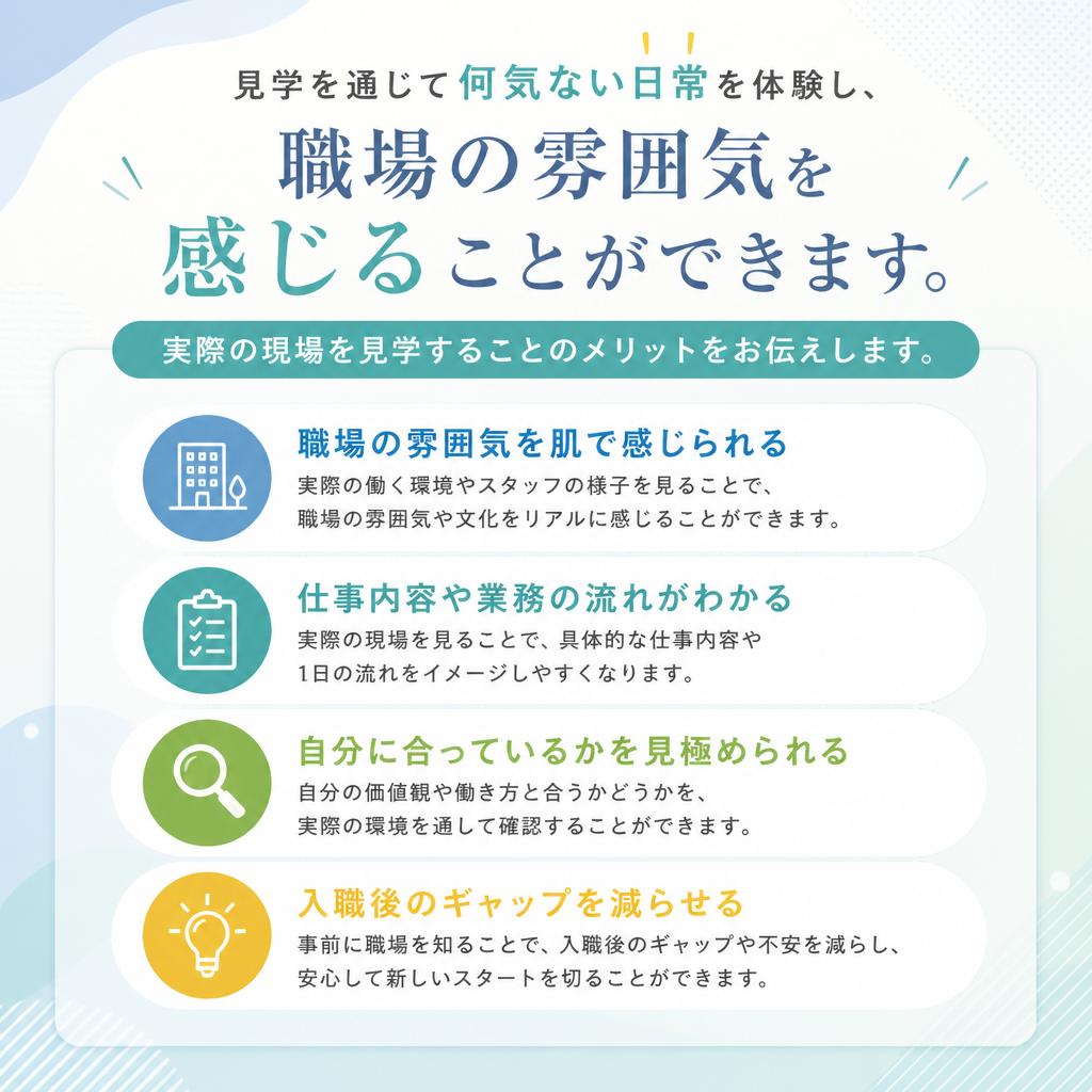 現場のリアルな雰囲気を見学しよう！