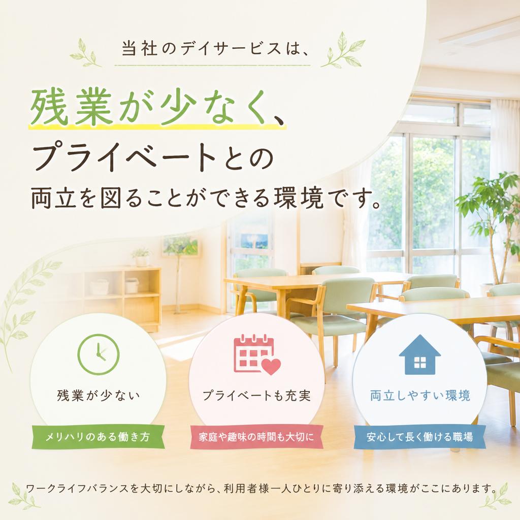 2. 残業少なめで働きやすい職場環境