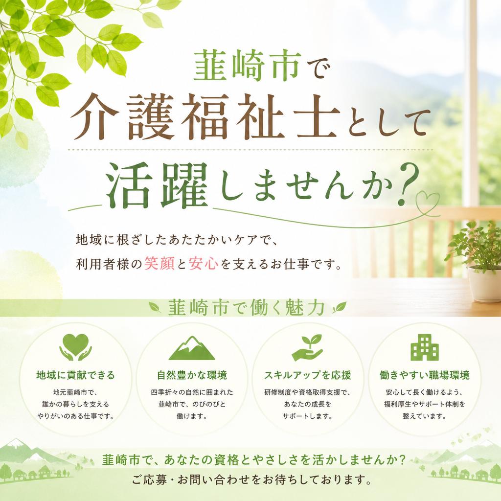 韮崎市で介護福祉士として活躍しませんか？