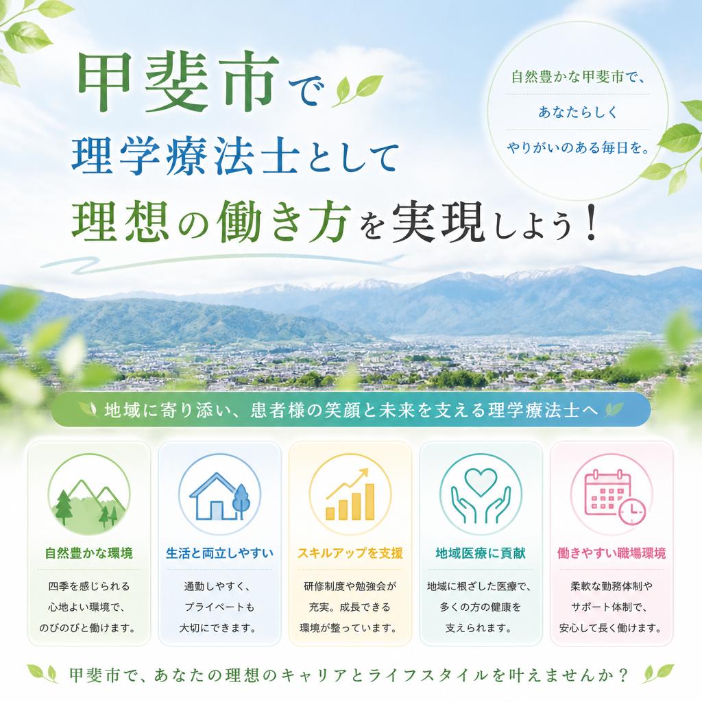 甲斐市で理学療法士として理想の働き方を実現しよう！