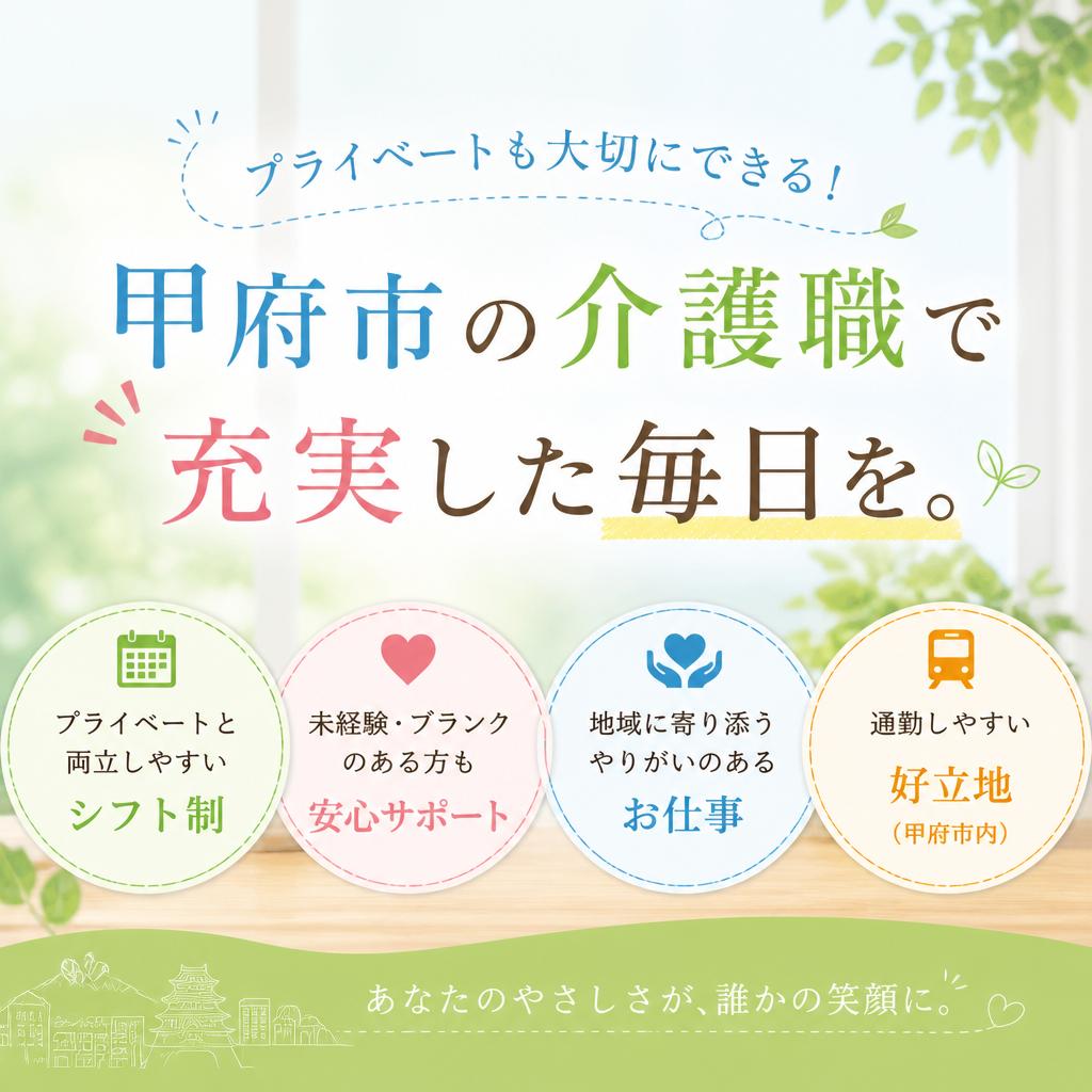 プライベートも大切にできる！甲府市の介護職で充実した毎日を。