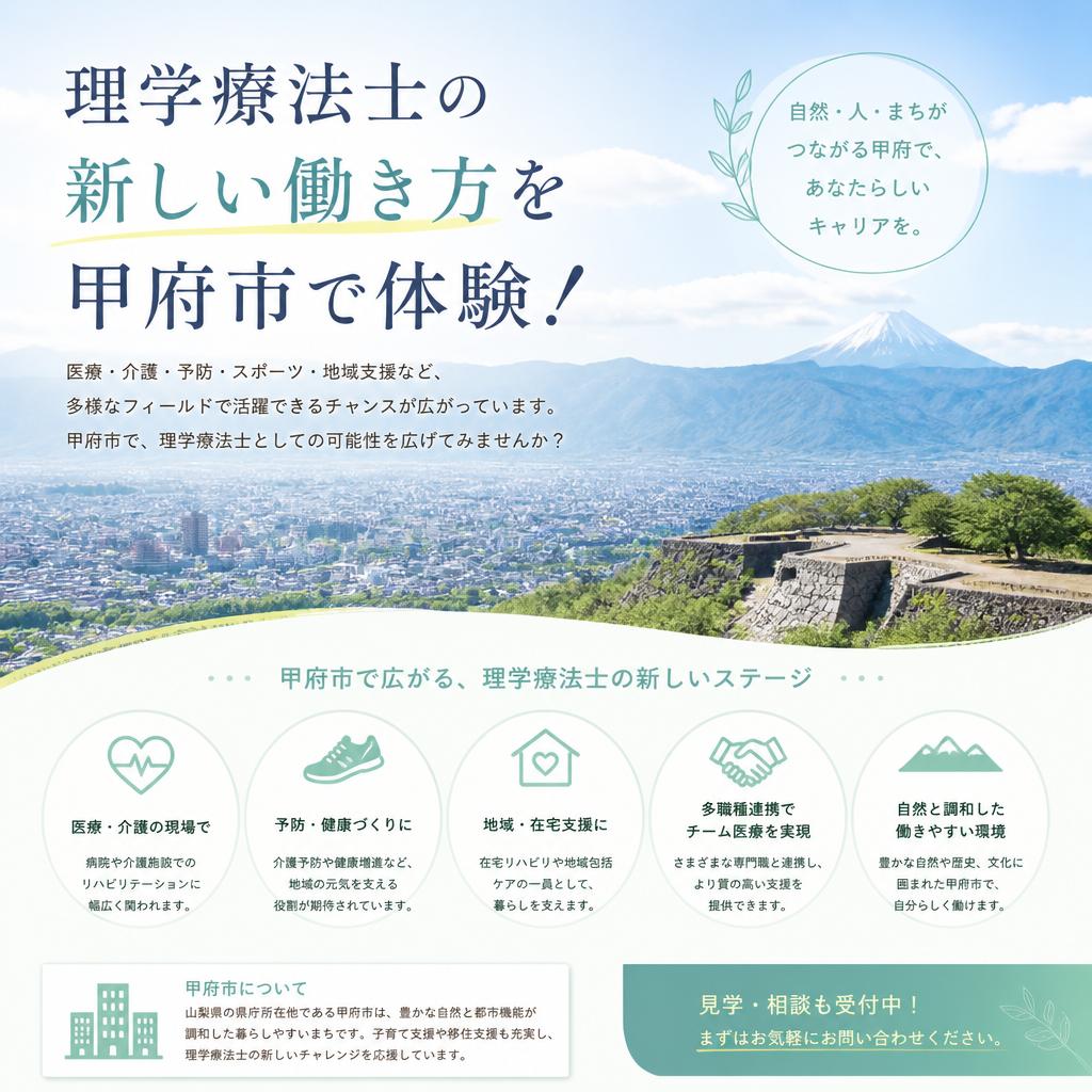 理学療法士の新しい働き方を甲府市で体験！